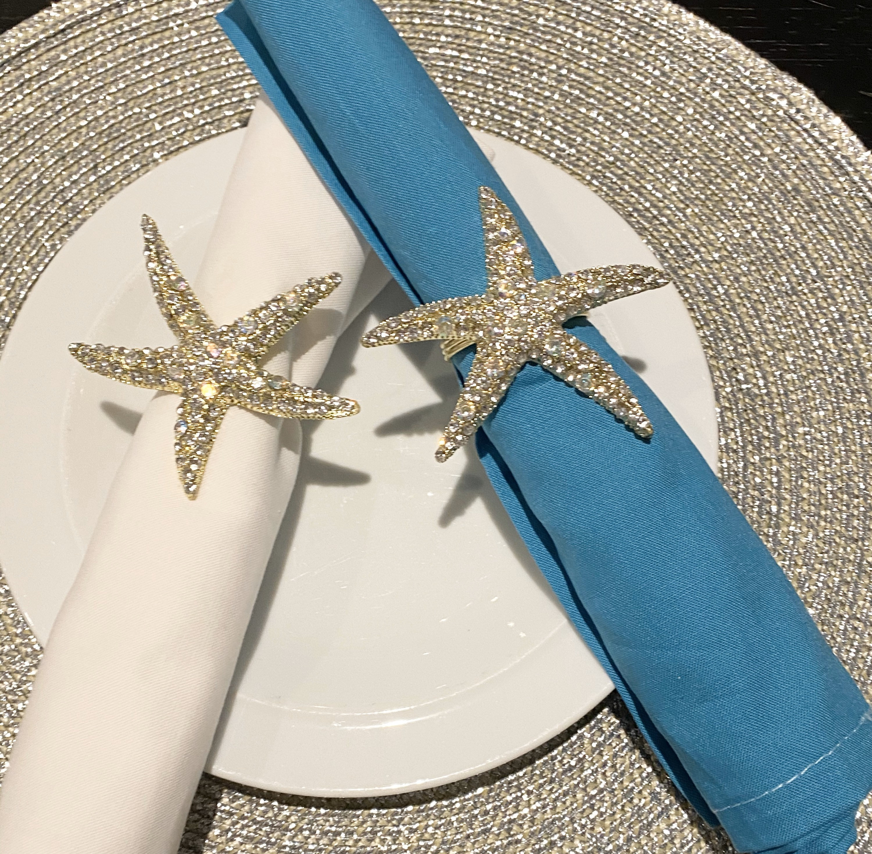 Starfish napkin rings crystal napkin rings crystal starfish Etsy
