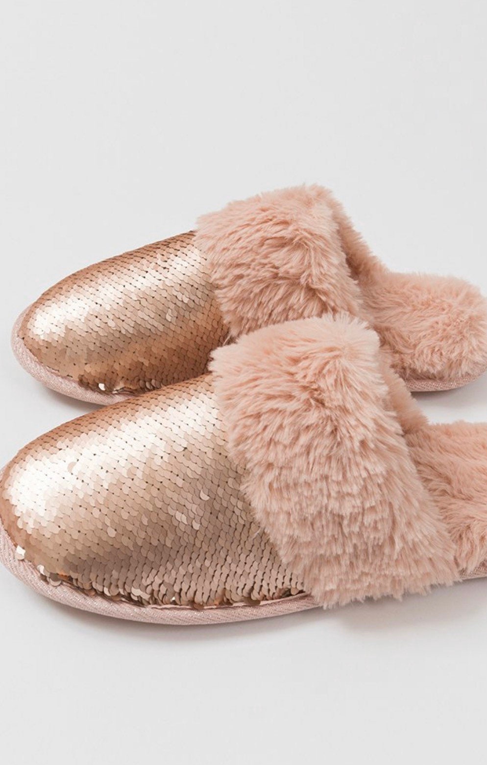 emu rose gold slippers