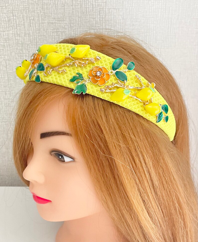 Lemon Headband Yellow Lemon Amalfi Italy Inspired Headband Etsy UK