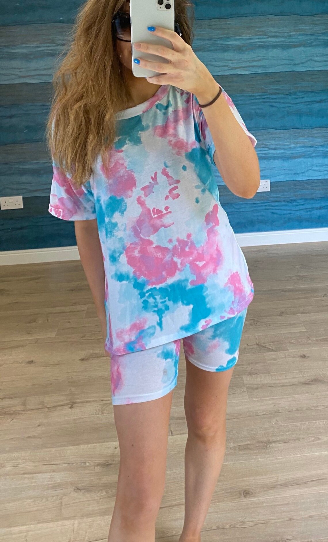 Tie Dye Pyjamas or Cycling Shorts Blue and pink tie dye Etsy