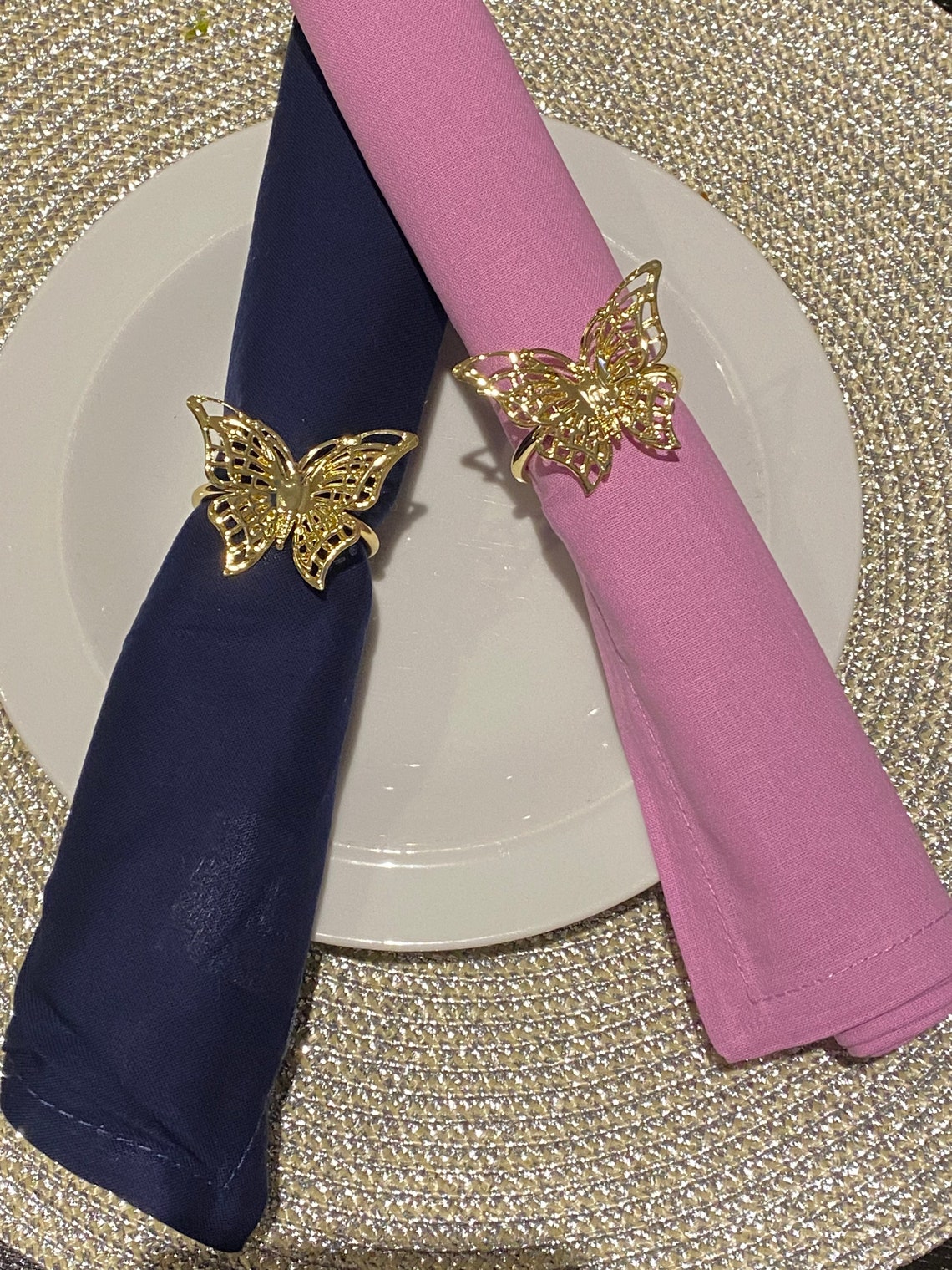 Golden butterfly napkin ring butterfly kitchen table decor Etsy