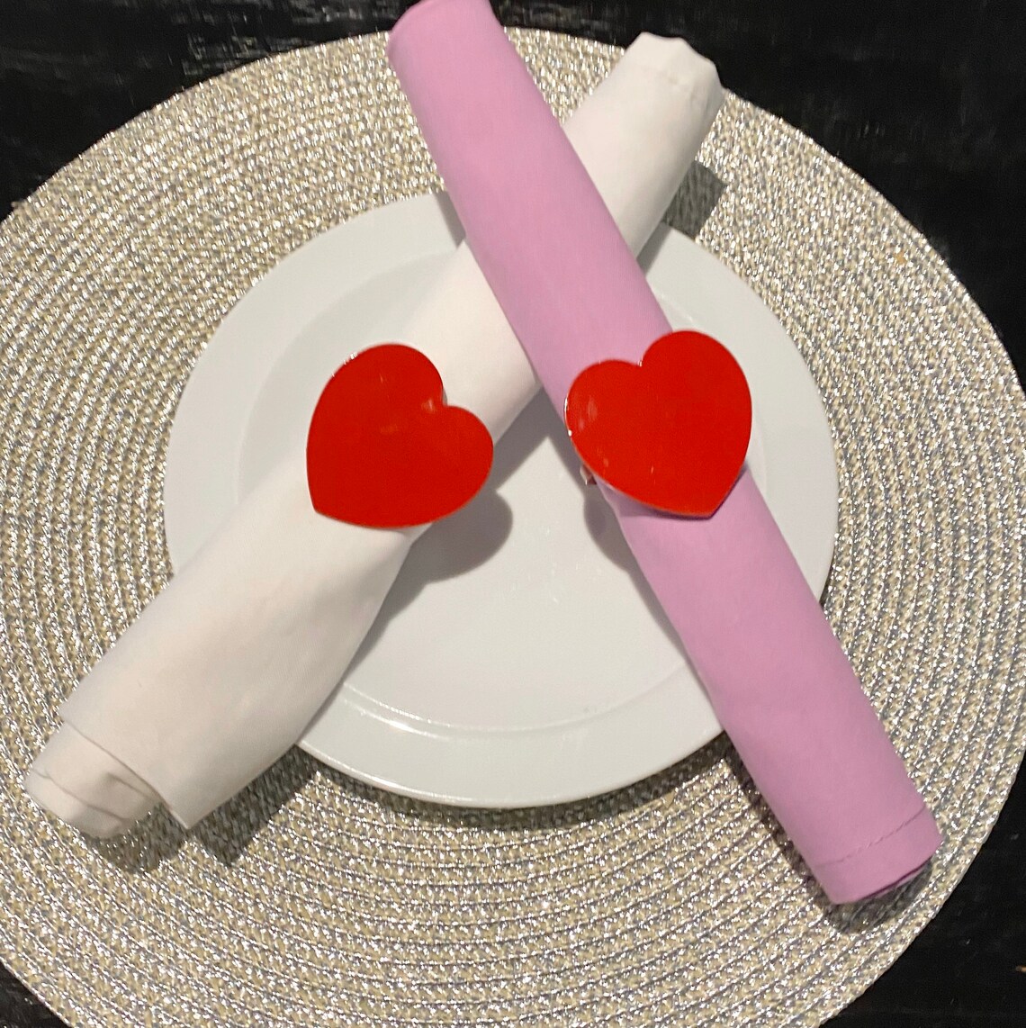 Valentines heart napkin rings red heart napkin rings Etsy
