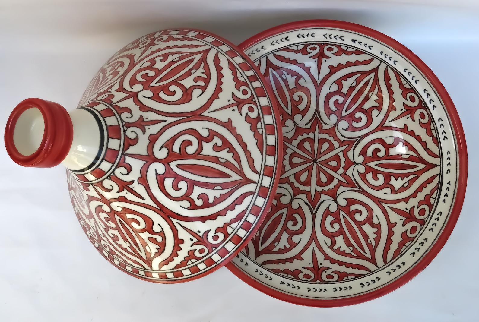 Large Moroccan ceramic tagine/ handpainted tagine/decorative Etsy