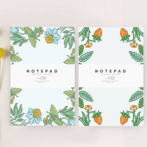 Mothers Day Gift, Notepad, Floral Notepad, Set of 2 Notepads, Tear off Notepad, Botanical Notepad, Pretty Notepads, Gift for Mom, To Do Note