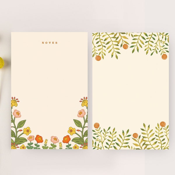 Set of 2 Notepads, Notepad, Tear off Notepad, Floral Notepad, Notepad Cute, Fun Notepad, Pretty Notepads, Back to School, Simple Notepad