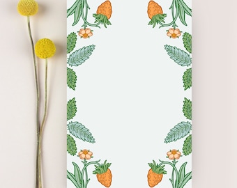 Notepad, Wild Strawberry Notepad, Tear off Notepad, Floral Notepad, Christmas Gift, Office Gift, Gift for Coworker, Notepad for Teachers