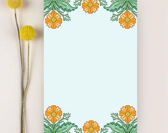 Floral Tear-off Notepad, Folk Flower Stationery, Botanical Notepad, Cute Notepad, Folk Art Gifts, Tear-away Notepad, Memo Pad, Desk Notepad