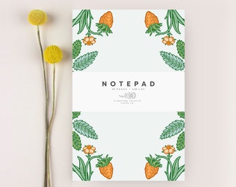 Notepad, Wild Strawberry Notepad, Tear off Notepad, Floral Notepad, Christmas Gift, Office Gift, Gift for Coworker, Notepad for Teachers