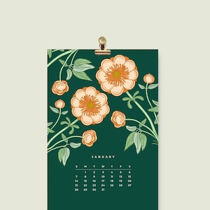 2024 Wall Calendar, Botanical Wall Calendar, Small Wall Calendar, Floral Wall Calendar, 2024 Calendar, Christmas Gift, Gift for Her, Gift