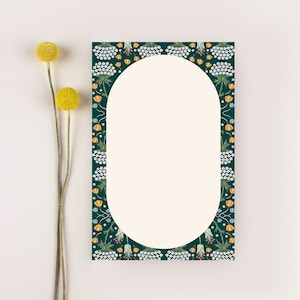 Tear off notepad with floral illustration