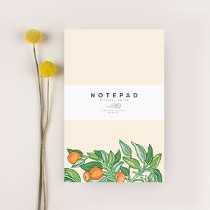 Notepad, Tear Off Notepad, Simple Notepad, Oranges Notepad, Floral Notepad, Christmas Gift, Office Gift, Gift for Coworker, Fruit Gifts