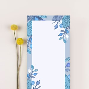 Notepad, Tear off Notepad, To Do Notepad, Floral Notepad, Illustrated Notepad, Watercolor Notepad, Office Gift, Tall Notepad, Blueberry Gift