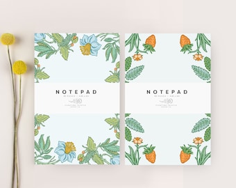 Mothers Day Gift, Notepad, Floral Notepad, Set of 2 Notepads, Tear off Notepad, Botanical Notepad, Pretty Notepads, Gift for Mom, To Do Note