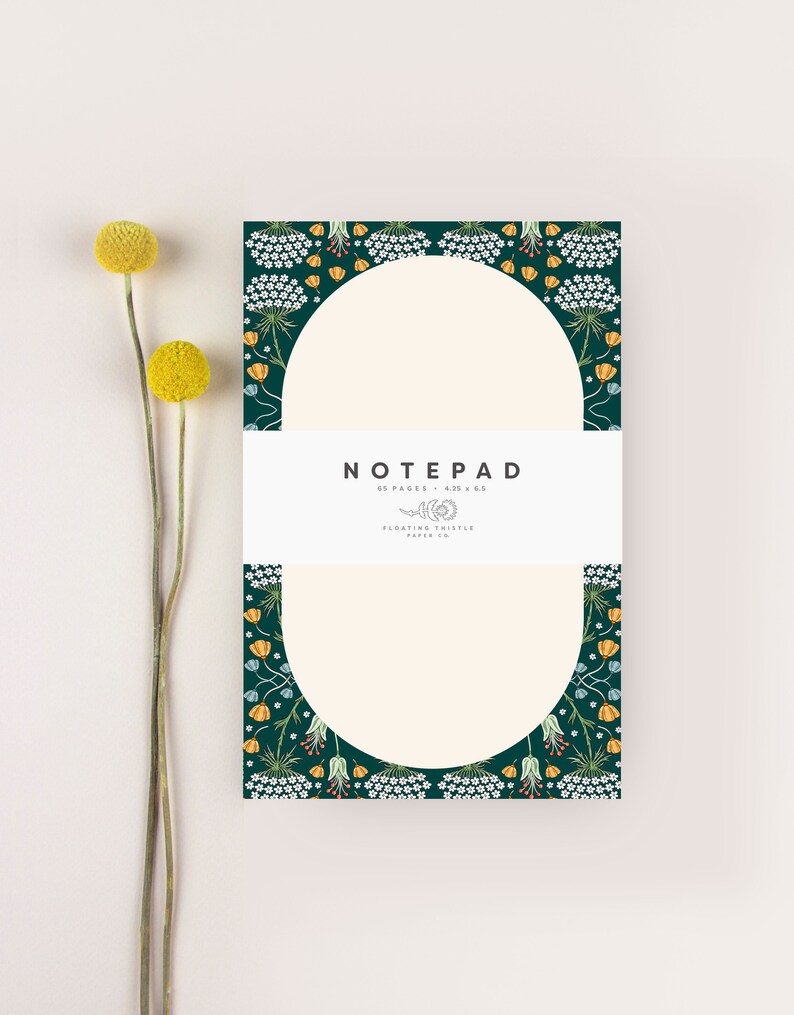 Tear of Notepad, Notepad, Cute Notepad, Flower Notepad, Illustrated Notepad, Office Gifts, Christmas Gift, Small Notepad, Stocking Stuffer image 2