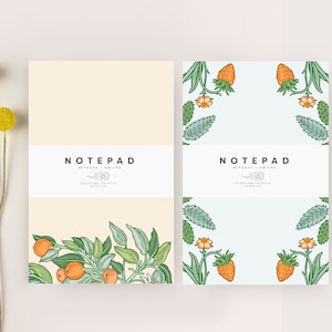 Notepad, Fruit Notepad, Botanical Notepad, Tear off Notepad, Set of 2 Notepads, Pretty Notepads, Mother's Day Gift, Wild Strawberry Notepad