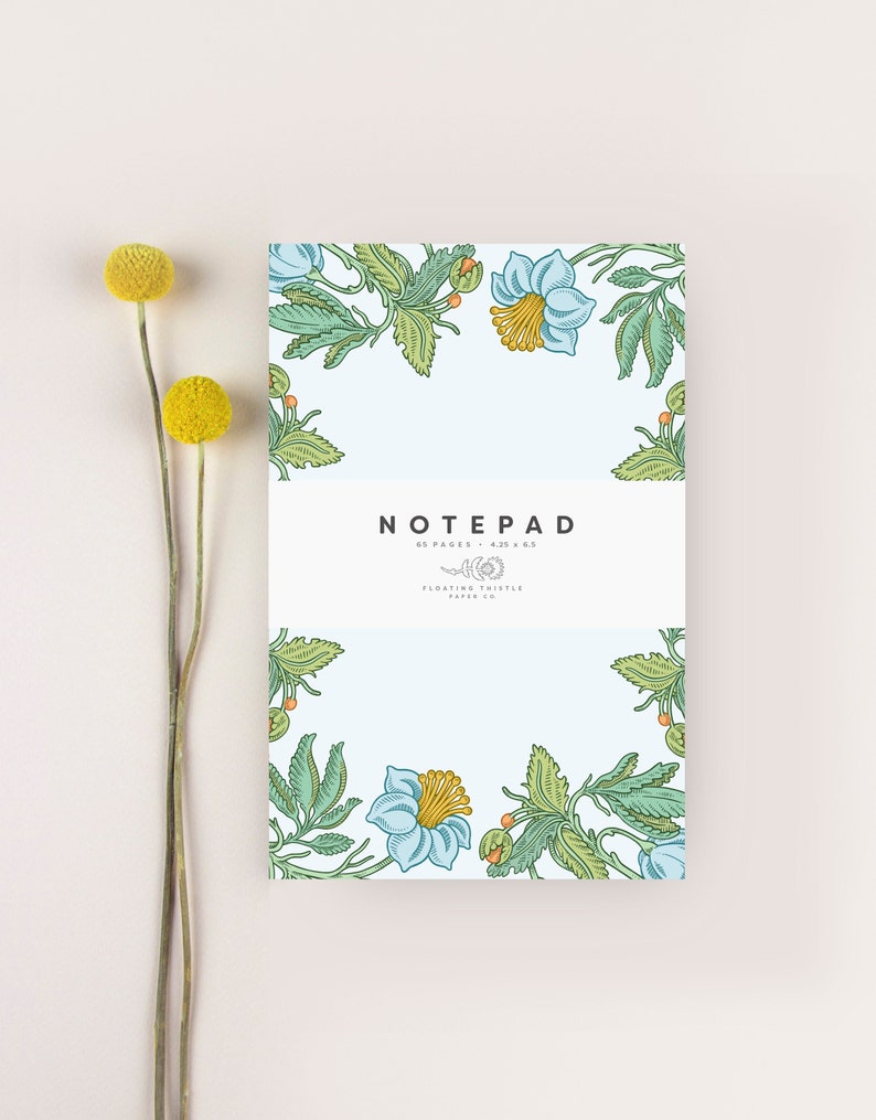 Cute floral tear off notepad nature inspired gift
