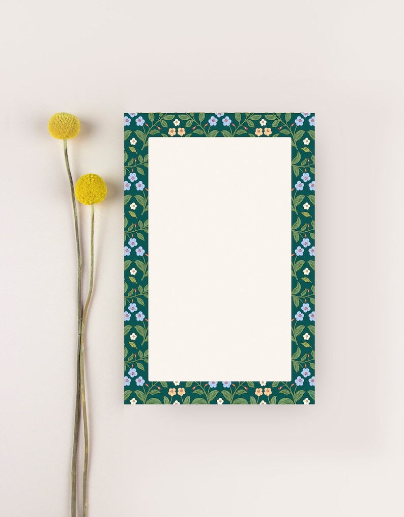 Notepad, Tear off Notepad, Floral Notepad, Small Notepad, Illustrated Notepad, Watercolor Notepad, Office Gift, Mothers Day Gift image 1