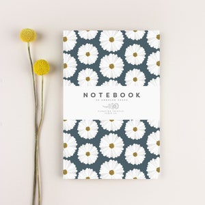 Set of 2 Notebooks, Choose Your Notebook, Back To School Notebook, Birthday Gift, Blank Journal, Floral Notebook, BLANK Notebook, Office Dark Blue Daisies