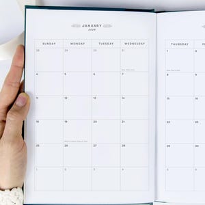 Close up of monthly view simple planner