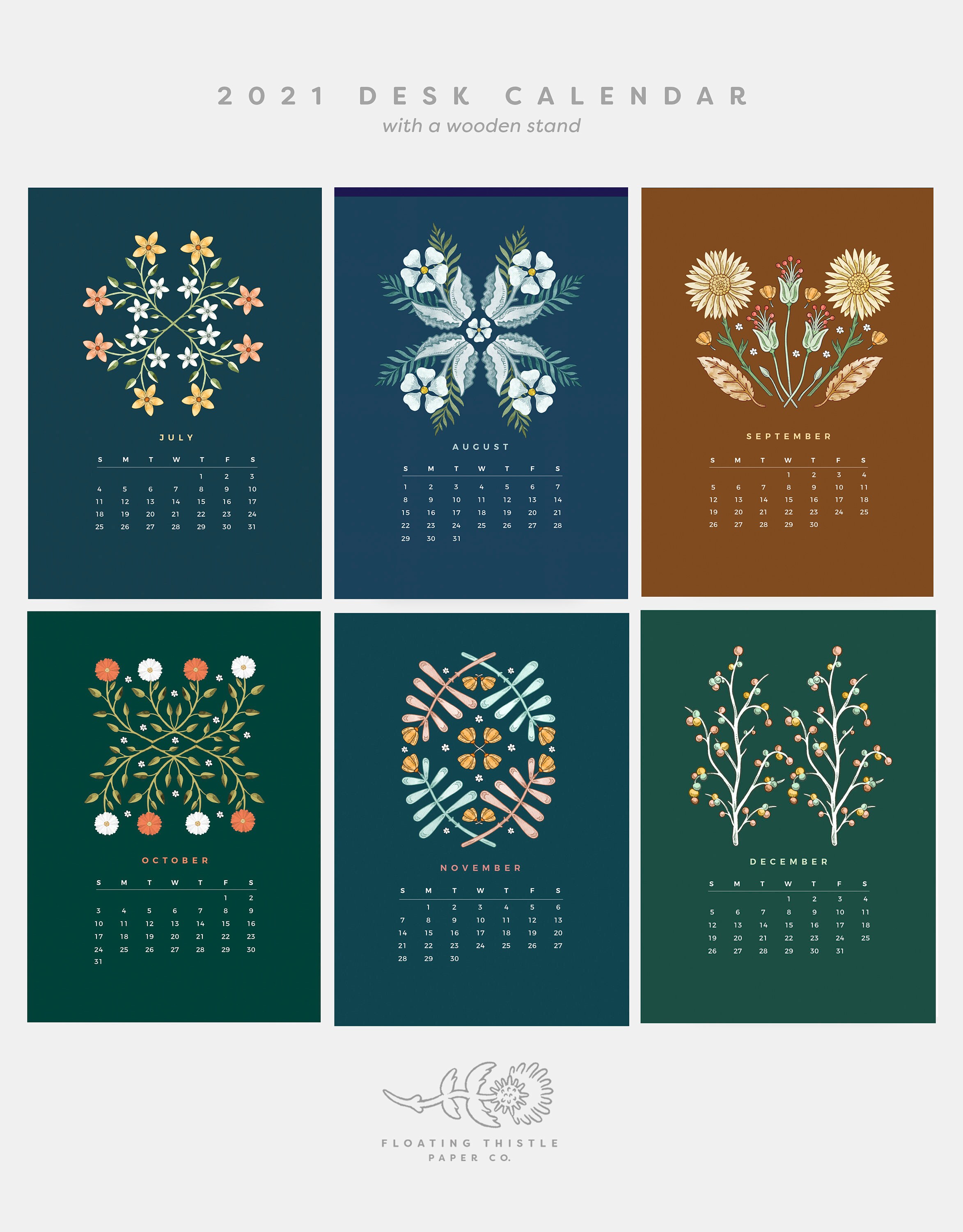 2021 Desk Calendar 2021 Desk Calendar with Wooden Stand 2021 Etsy