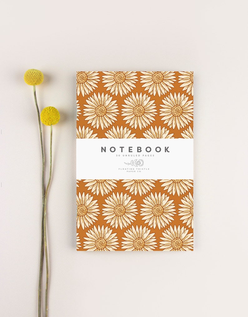 Set of 2 Notebooks, Choose Your Notebook, Back To School Notebook, Birthday Gift, Blank Journal, Floral Notebook, BLANK Notebook, Office Orange Sunny