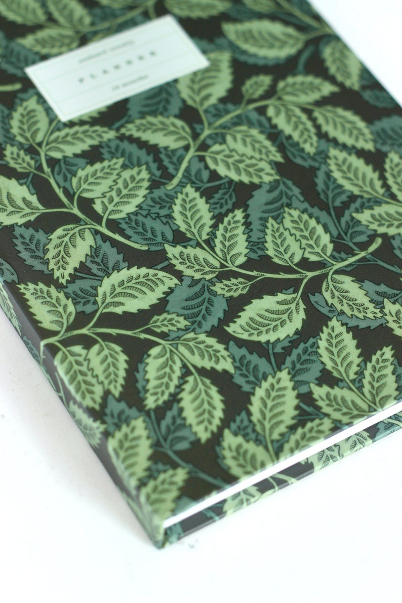 Hardcover Planner, UNDATED Planner, Green Planner, Watercolor Planner, Weekly Planner, Watercolor Leaves, Hand Drawn Cover, Cute Planner image 9