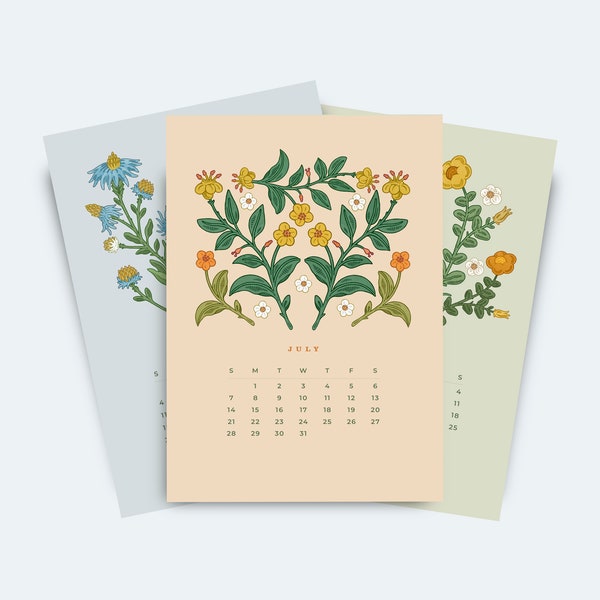 REFILL CARDS for 2024 Botanical Desk Calendar (wooden stand NOT included) 5x7” Calendar Cards, 2024 Calendar, Small Calendar, 5x7 Calendar