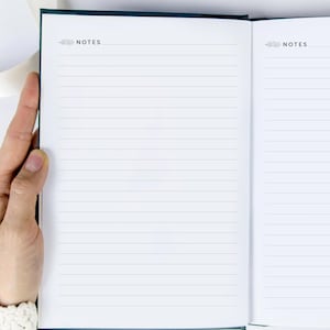 planner with notes section in the back
