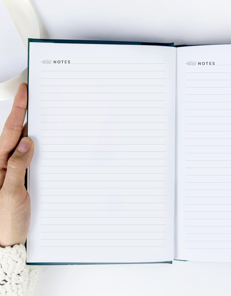 planner with notes section in the back