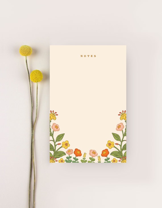 Notepad, Tear off Notepad, Floral Notepad, Cute Notepad, Flower Notepad, Watercolor Notepad, Office Gift, Gift for Coworker, Christmas
