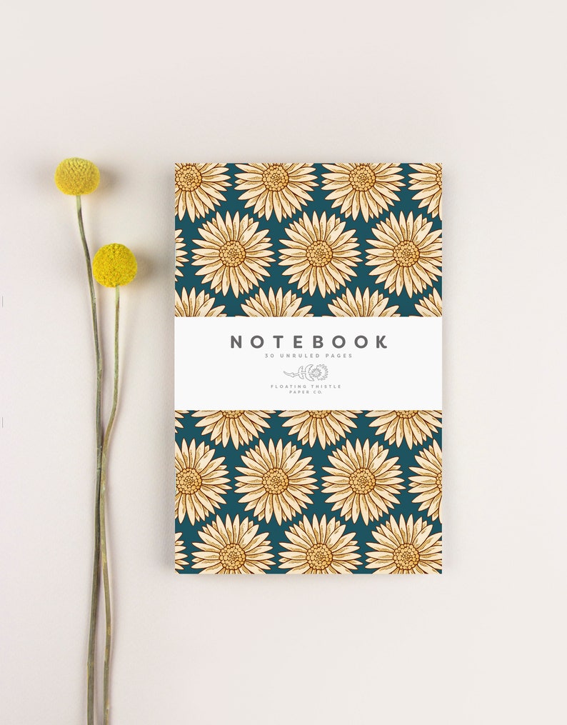 Set of 2 Notebooks, Choose Your Notebook, Back To School Notebook, Birthday Gift, Blank Journal, Floral Notebook, BLANK Notebook, Office Blue Sunny