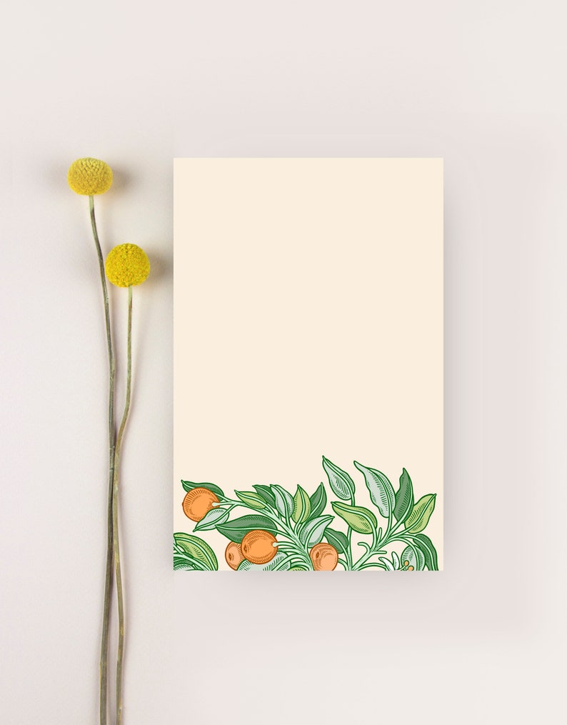 Tear off notepad with oranges