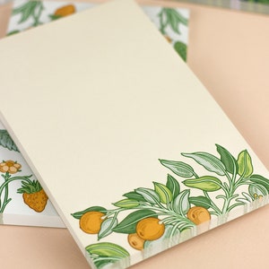 Tear off notepad with orange fruit tree