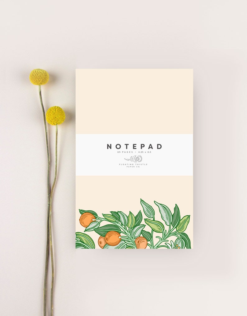 Notepad, Tear Off Notepad, Simple Notepad, Oranges Notepad, Floral Notepad, Christmas Gift, Office Gift, Gift for Coworker, Fruit Gifts image 1