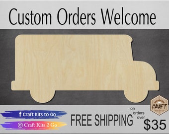 Choose from 21 Sizes School Bus Wood Cut Out