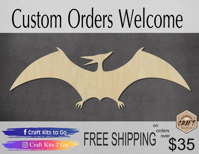 Pterodactyl wood shape wood cutouts Dinosaur Bedroom Decor | Etsy
