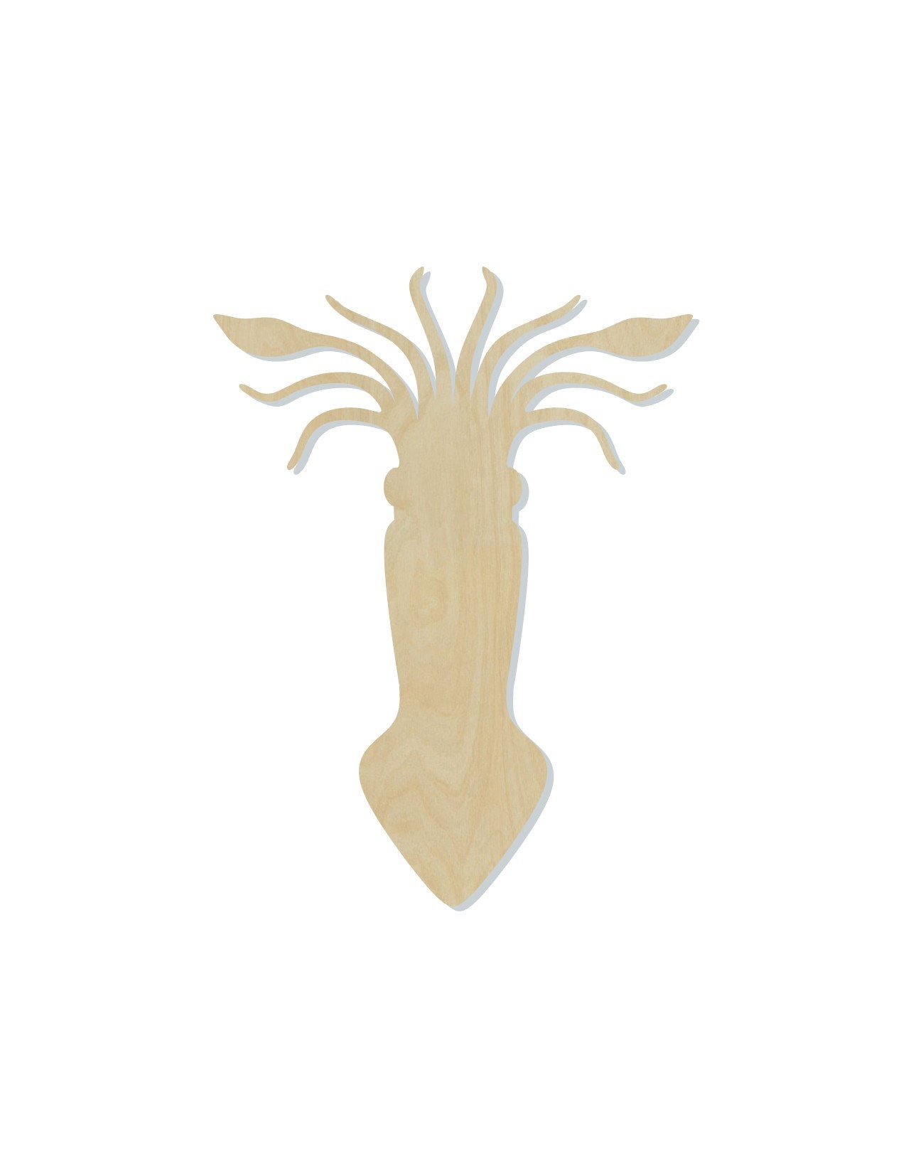 Squid wood shape wood cutouts Ocean animals Sea life Beach DIY | Etsy