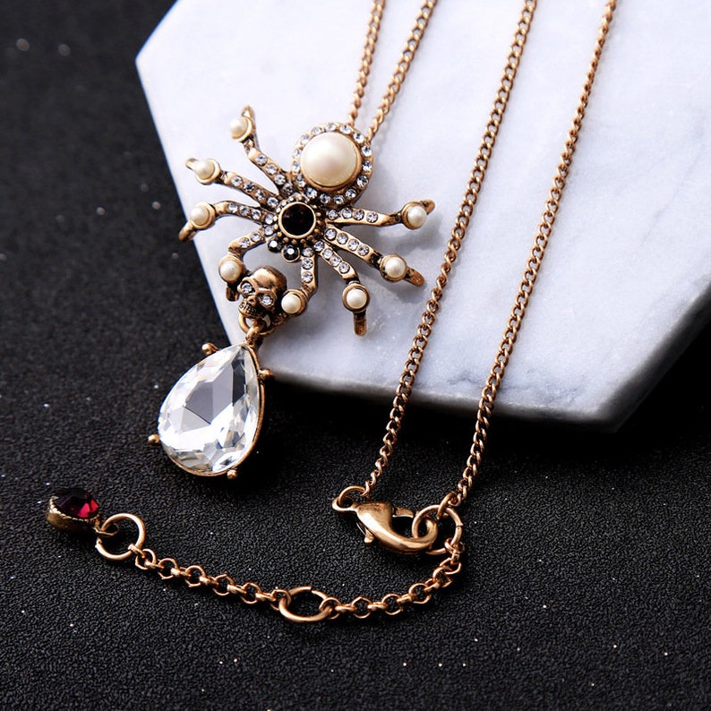 one of a kind steampunk Vintage Pendant Necklace pearl pendant