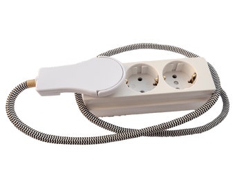 Schuko European AC Power socket with cable Retro spirit of 80s CE 250V 16A