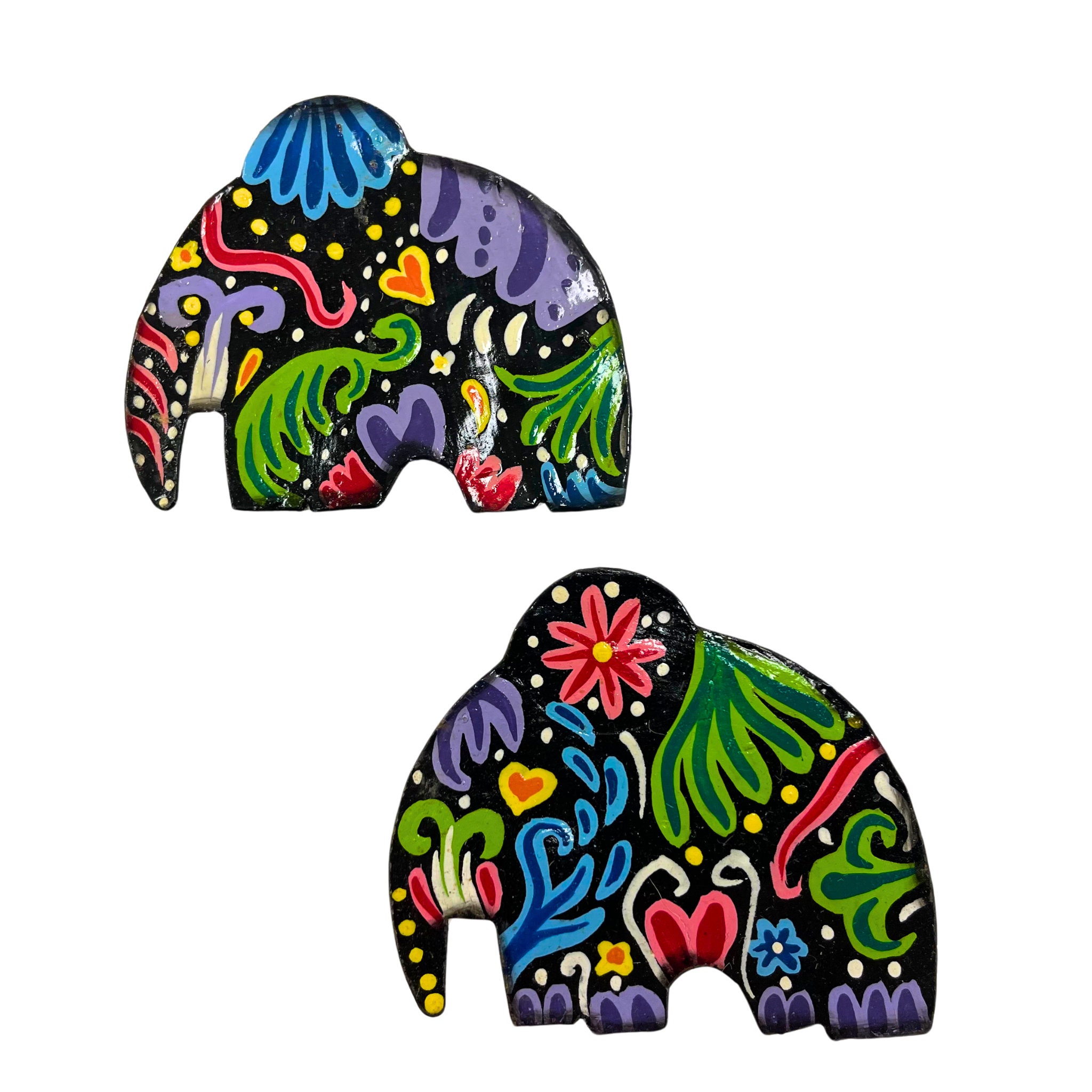 Vivid Small Elephants (Set of 2) Metal Wall Art. Handmade in Haiti. Recycled Metal .Gifts. Home, Patio, and Garden Decor. Outdoor/Indoor.