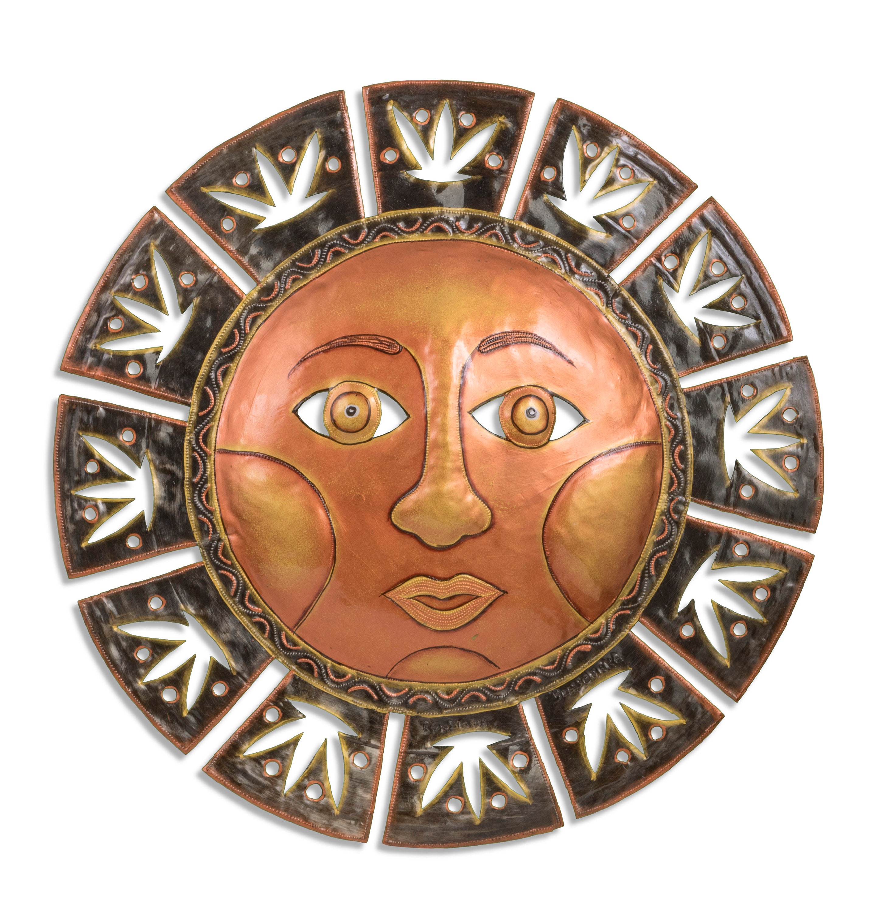 Haitian Hands 'Painted Sun Glow' Haitian metal art Etsy