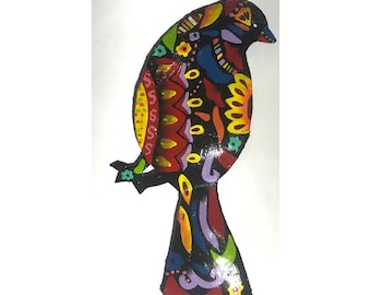 Vivid Bird Metal Wall Art. Handmade in Haiti. Recycled Metal. Housewarming Gifts. Home, Patio, and Garden Decor. Outdoor/Indoor.