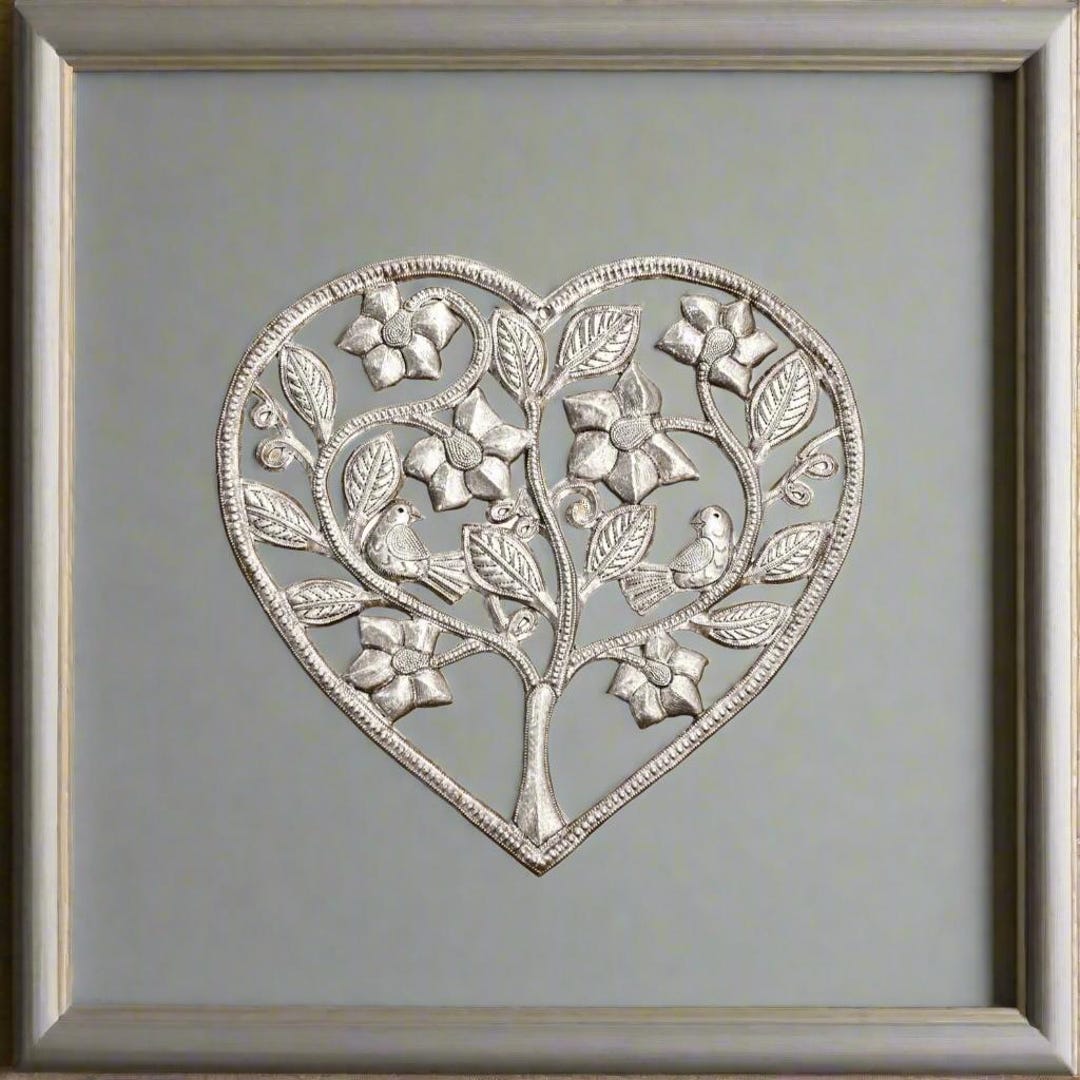 A Full Heart. Recycled Metal Art. Silver Heart. Handmade in Haiti ...