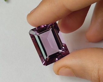 Taille émeraude naturelle améthyste, taille émeraude à facettes 18 x 13 mm, améthyste de qualité aaa, améthyste pour bijoux, pierre précieuse solitaire pour bague pour homme