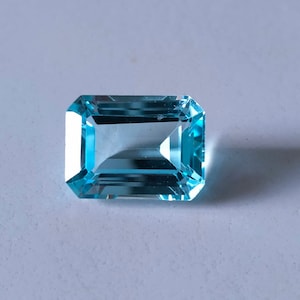Sky blue topaz emerald cut gemstone, 16x12mm/18x13mm faceted loose stone, AAA quality loose blue topaz for jewelry, December birthstone gift