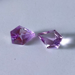 Unique Kite shape Amethyst, Top quality Brazilian amethyst, kite cut gemstone, unique kite cut pair, amethyst earrings stone, gift for her
