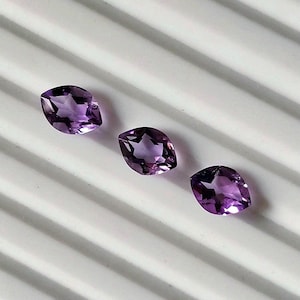 Brazil Amethyst 8x6mm Eye Shape, AAA quality fancy amethyst, faceted eye cut amethyst, gemstone eye shape, gift unique gemstone jewelry