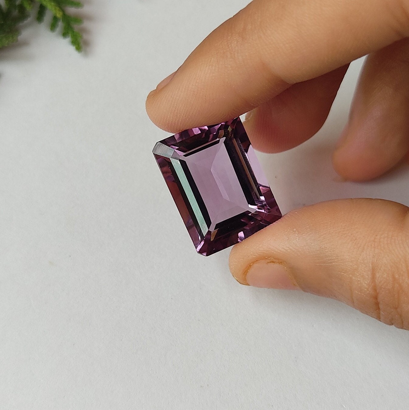本物のアメジスト 18 x 13 mm エメラルドカット 宝石: メンズリング