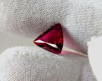Natural Rubellite Tourmaline Trillion 11mm, AA+ Quality Tourmaline Faceted Gemstone For Jewelry Making/Gifting