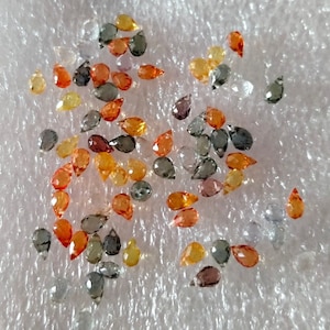 Natural Multi Sapphire Teardrop Beads: 4x2mm - 5x3mm Gemstone Drops